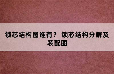 锁芯结构图谁有？ 锁芯结构分解及装配图